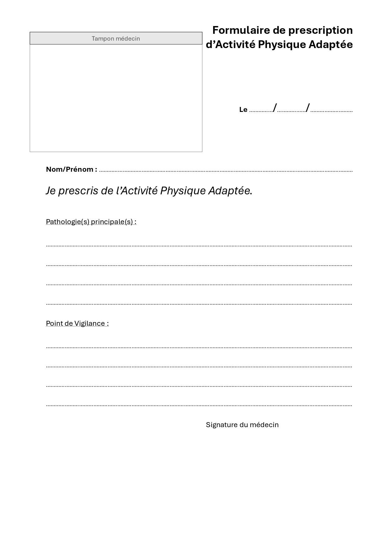 Ordonnance Sport